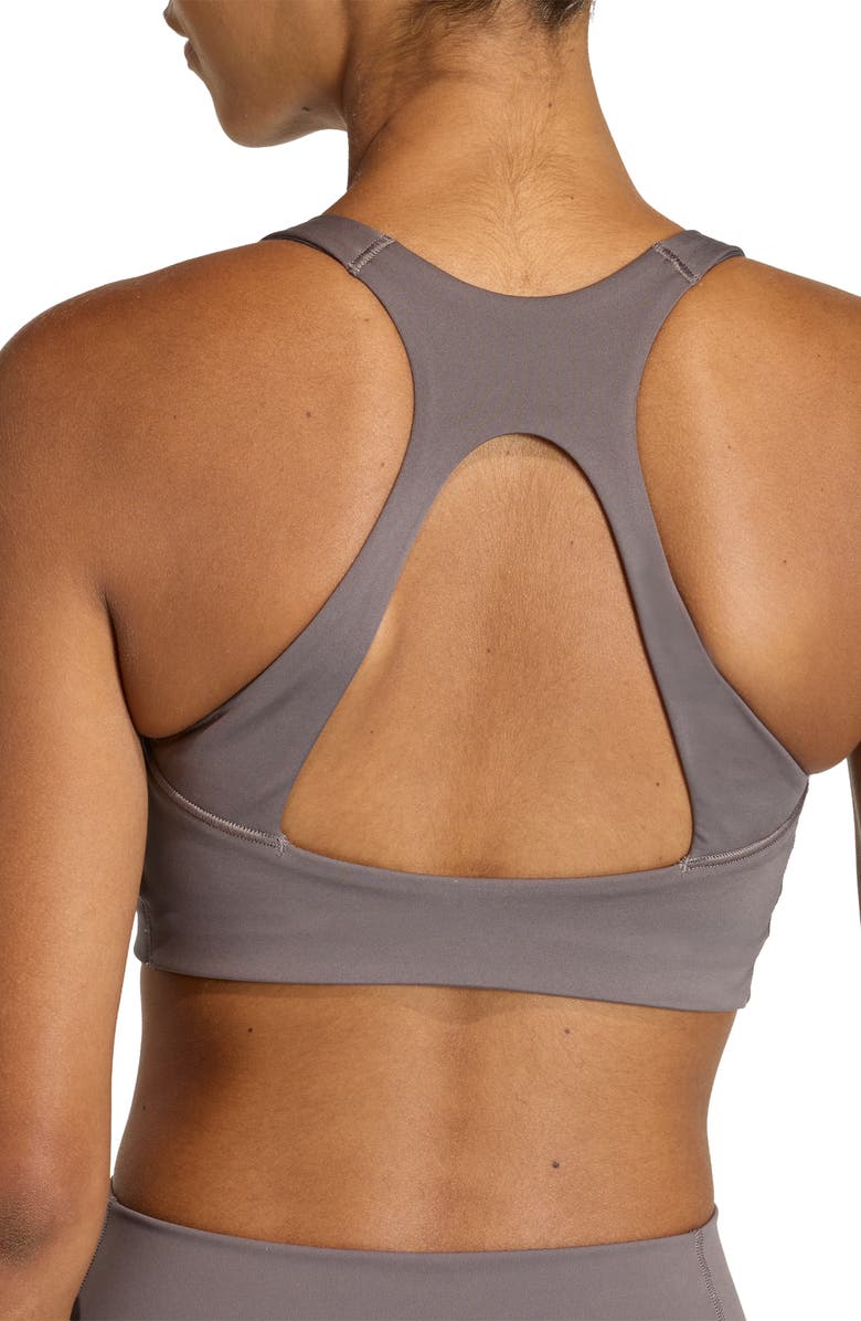 adidas Optime Climacool Sports Bra, Alternate, color, Charcoal