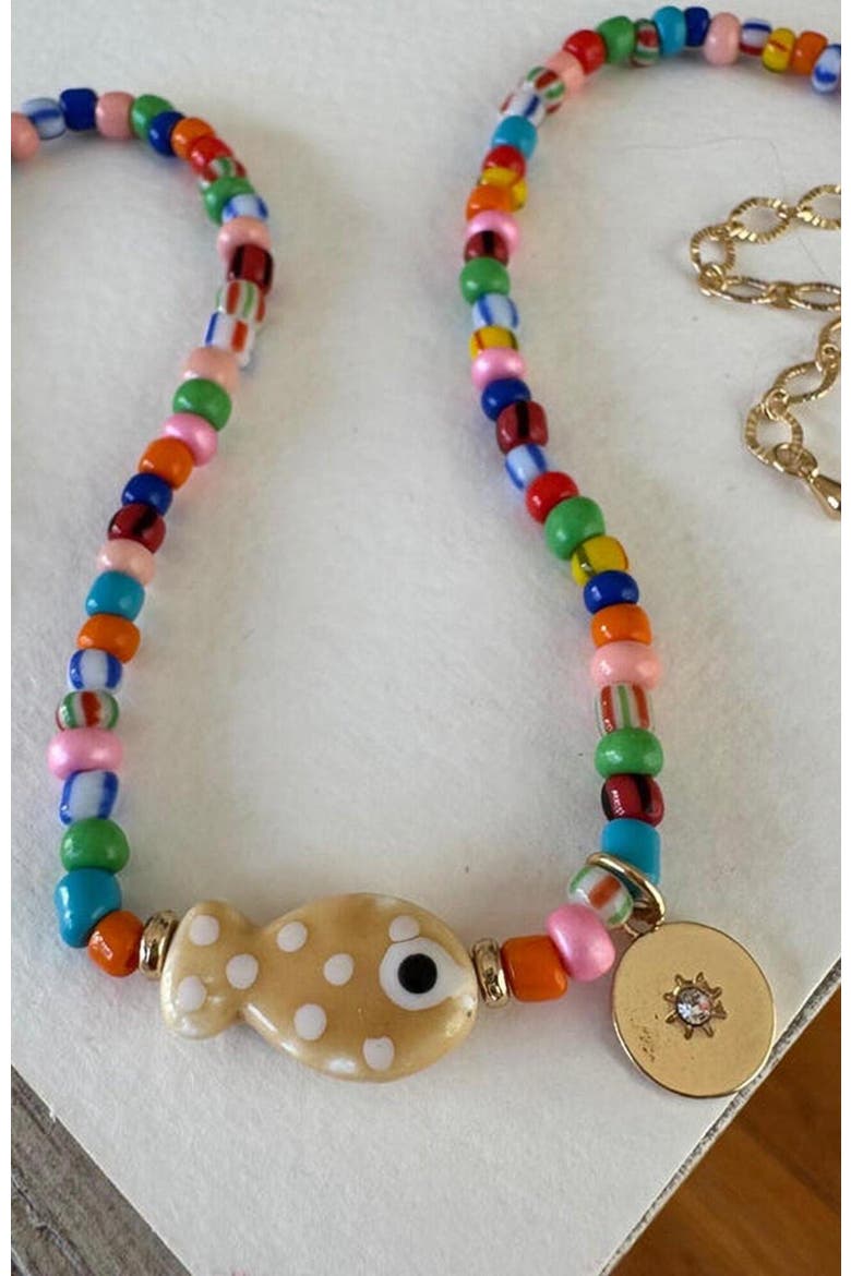 Maui Fish Necklace, Alternate, color, Red