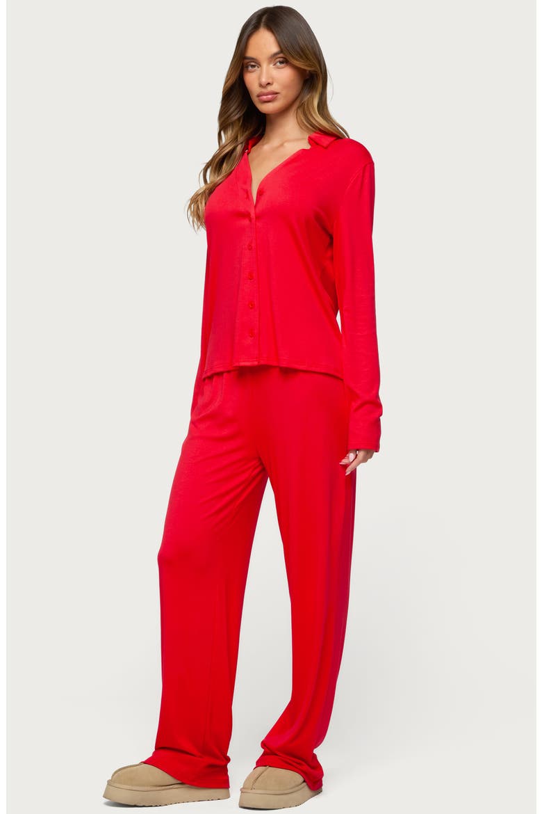 Justina Lounge Pants, Alternate, color, RED