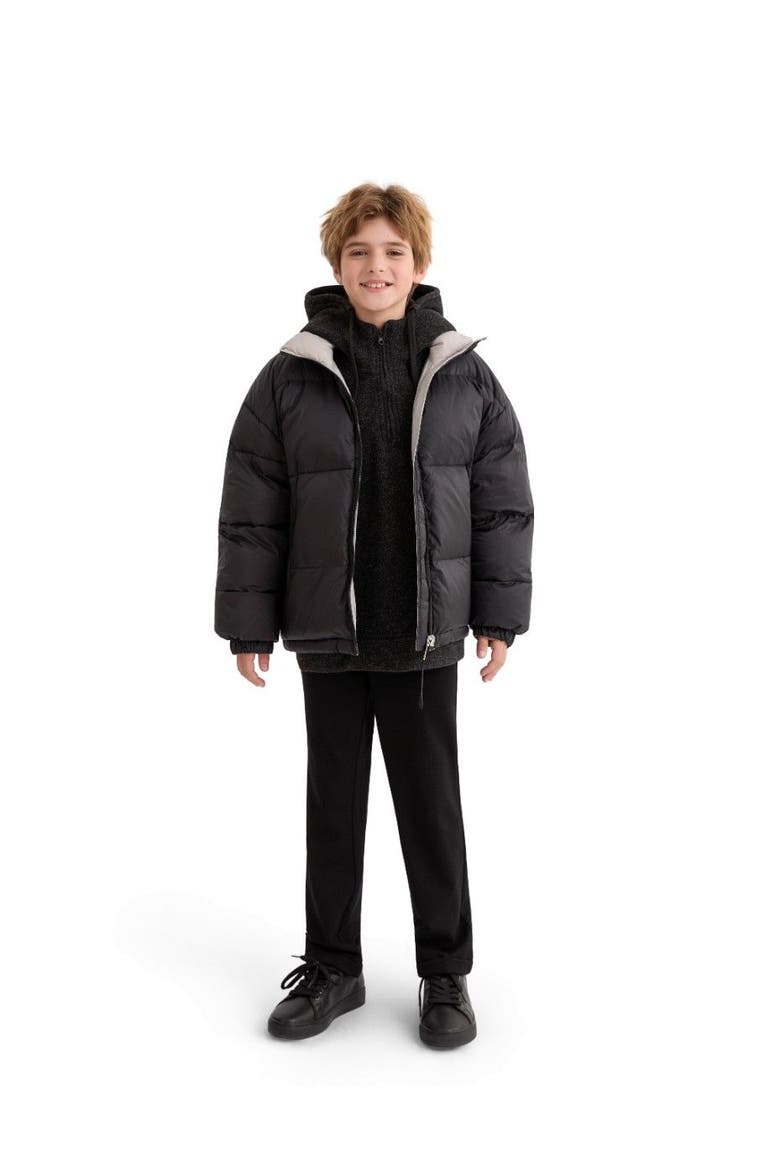 Quilted Puffer Jacket, Alternate, color, Black