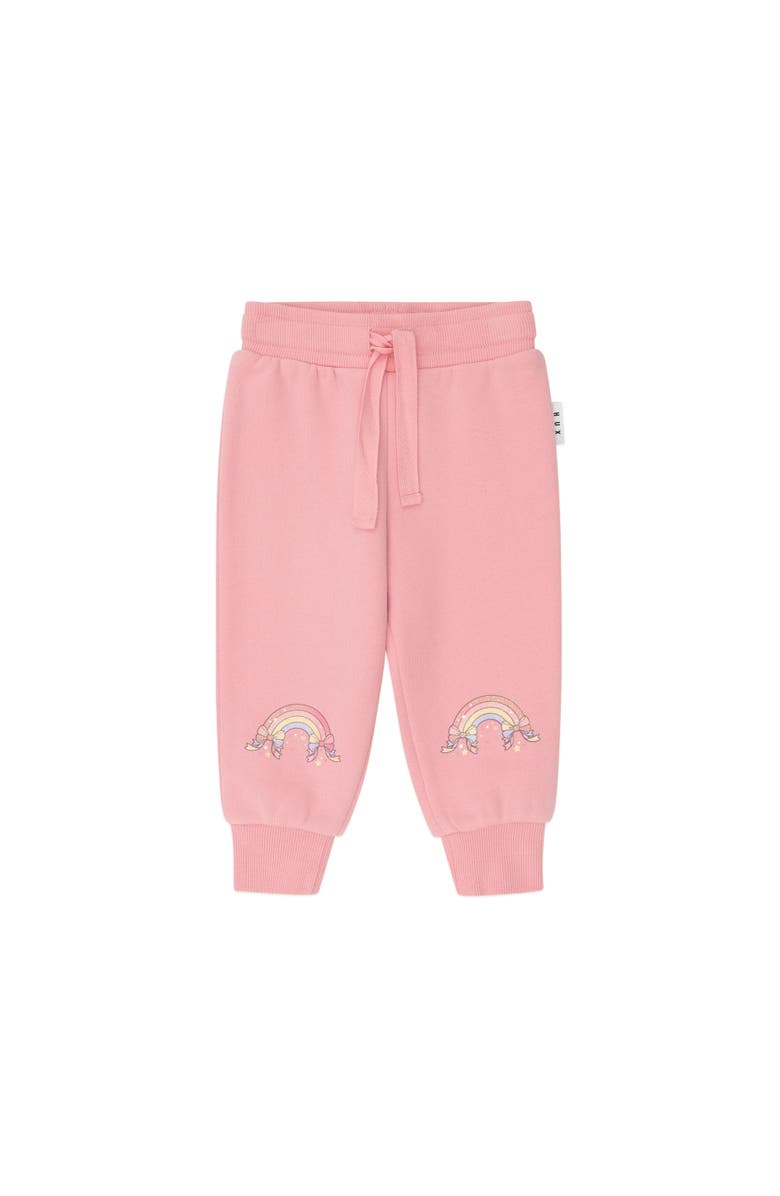 Huxbaby Whimsical Rainbow Trackpant, Main, color, Dusty Pink