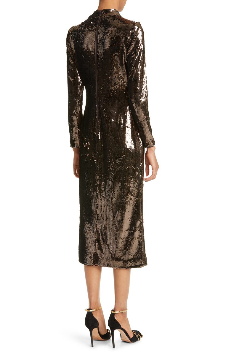 Ted Baker London Brooklyn Sequin Long Sleeve Midi Dress, Alternate, color, 