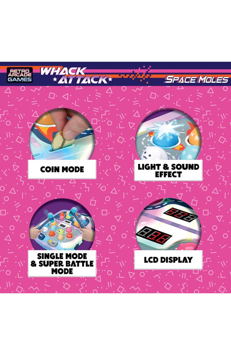 Thin Air Games Whack Attack Space Mole Lights/Sounds Tabletop Game, Alternate, color, 