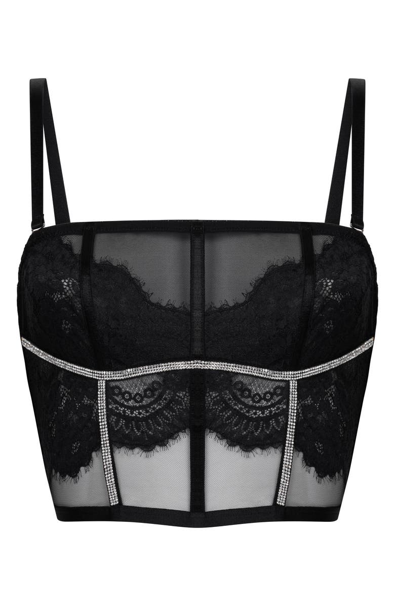Hunkemöller Odette Diamante Bustier, Alternate, color, Caviar