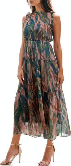 Chiffon Tiered Midi Dress
