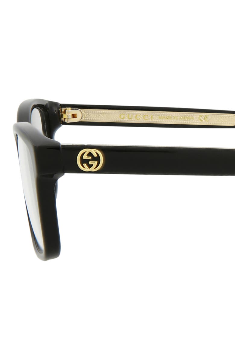 Gucci 54mm Optical Glasses, Alternate, color, Black Black Transparent