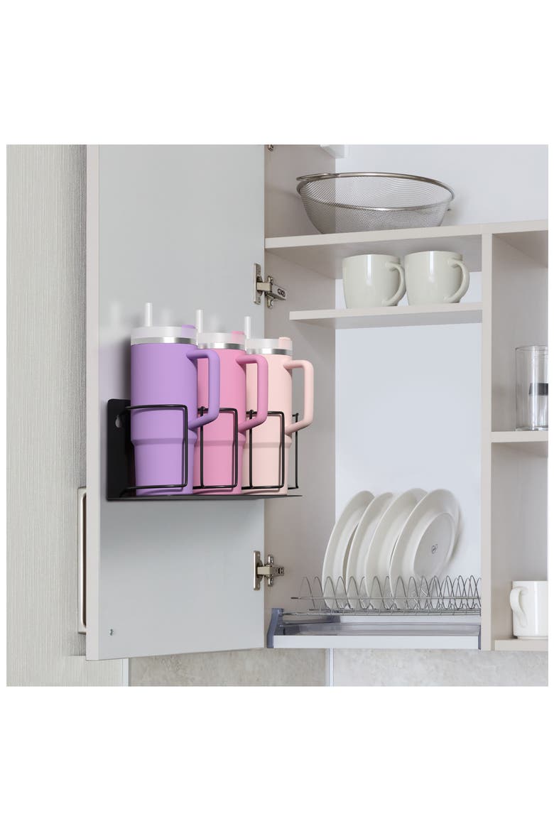 Wall Mounted Tumbler Storage Rack, Alternate, color, BLACK