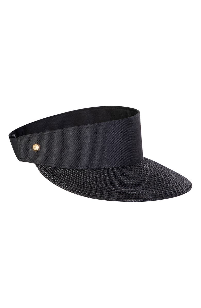 Eric Javits Squishee Straw Champ Custom Fit Visor, Main, color, Black