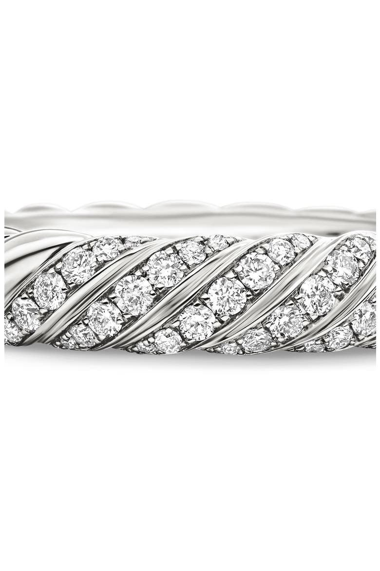 Sculpted Cable Pavé Diamond Band Ring, Alternate, color, 18K WHITE GOLD/ DIAMOND