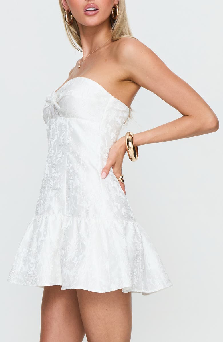 Princess Polly Aubriana Jacquard Strapless Minidress, Alternate, color, White