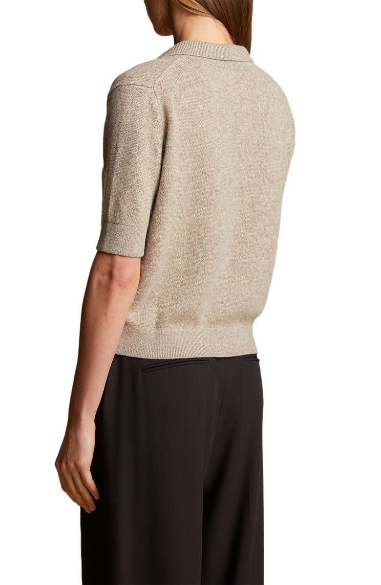 Khaite Shrunken Jo Cashmere Polo Sweater, Alternate, color, 