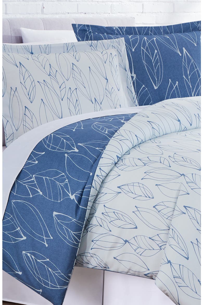 Luxury Premium Oversized Comforter Sets, Main, color, MODERN FOLIAGE BLUE