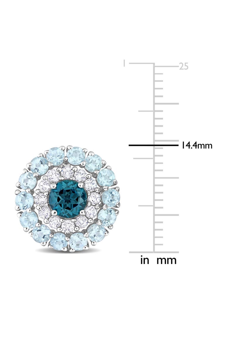 Blue Topaz & White Topaz Stud Earrings, Alternate, color, BLUE
