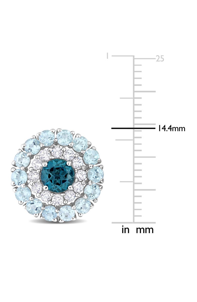 DELMAR Blue Topaz & White Topaz Stud Earrings, Alternate, color, Blue