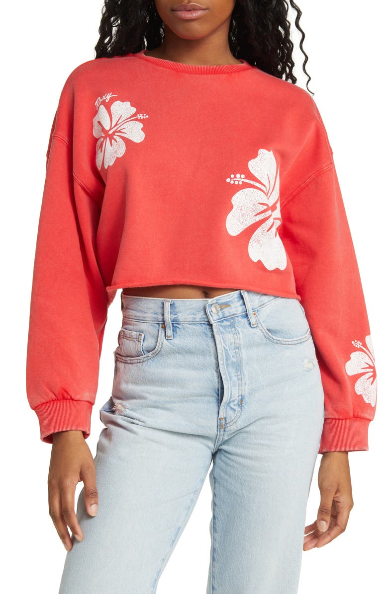 Roxy Morning Hike Crop Sweatshirt, Main, color,