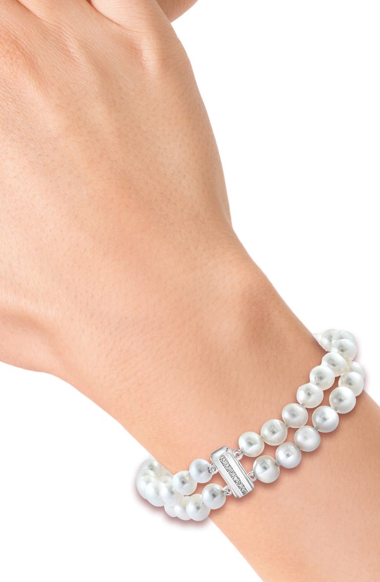 EFFY Sterling Silver 1.3-7.3mm Cultured Freshwater Pearl & White Topaz Bracelet, Alternate, color,