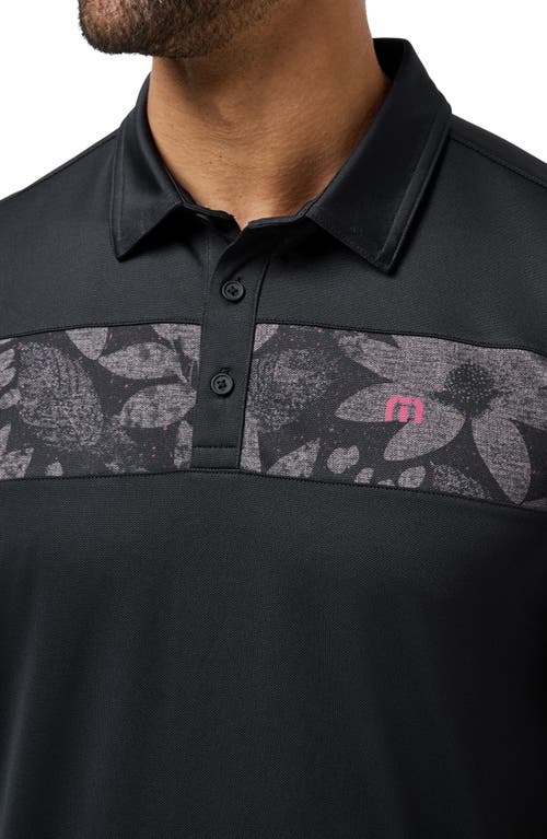 Travismathew Good Good Chest Stripe Polo In Black