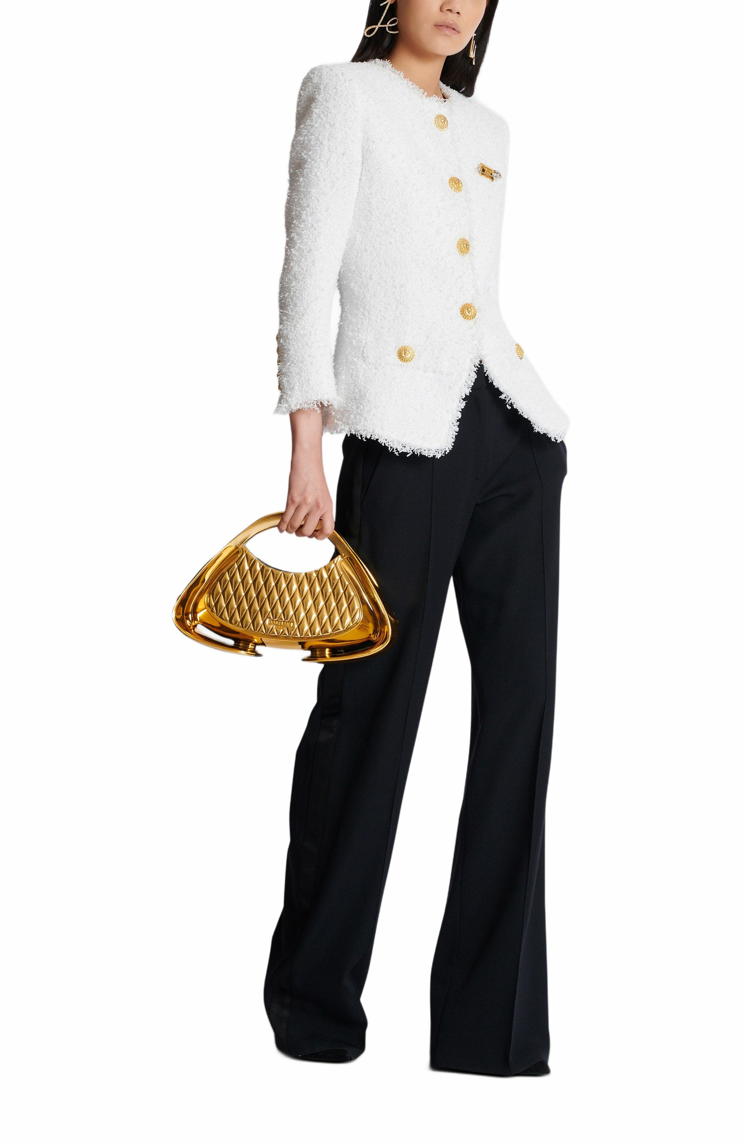 Balmain Quilted Medium Jolie Madame Bag, Alternate, color, 