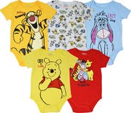 Disney Winnie the Pooh Boys' 5-Pack Short Sleeve Bodysuits
