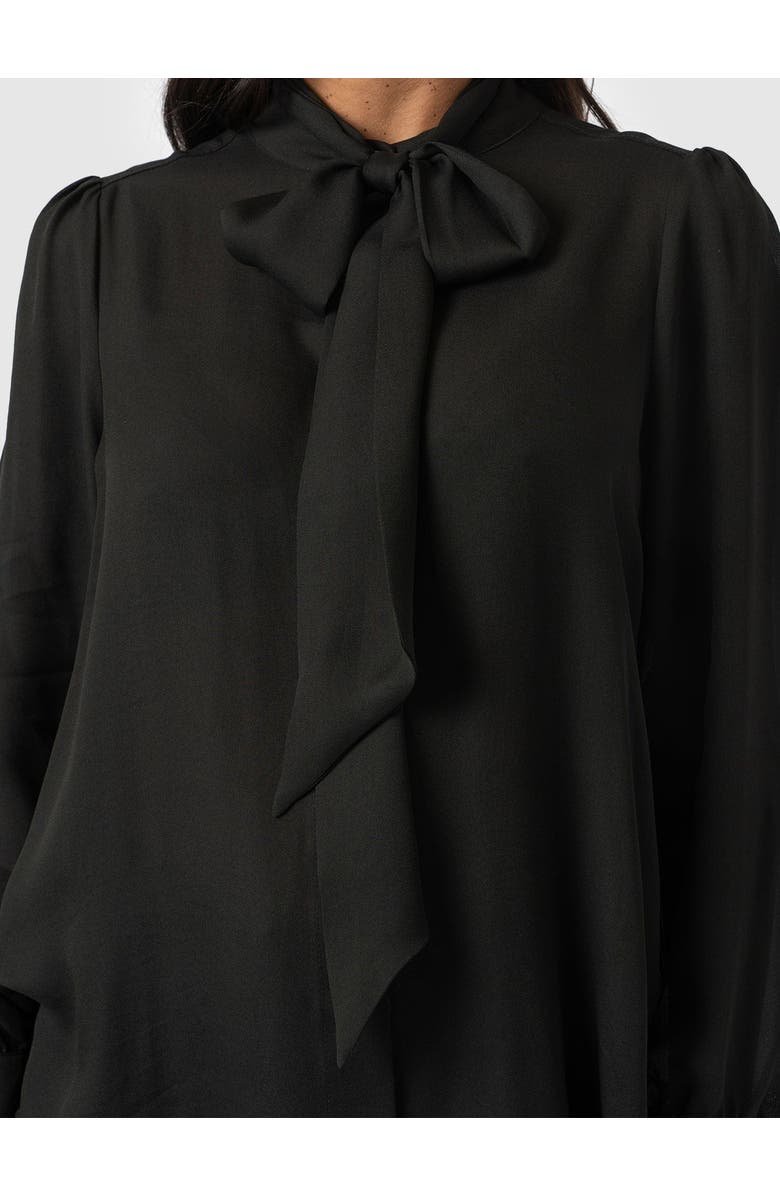 Saint + Sofia Paxton Pussybow Blouse, Alternate, color, Black
