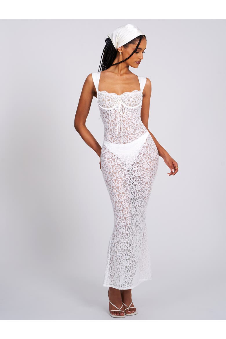 Veronica Lace Maxi Dress, Main, color, White