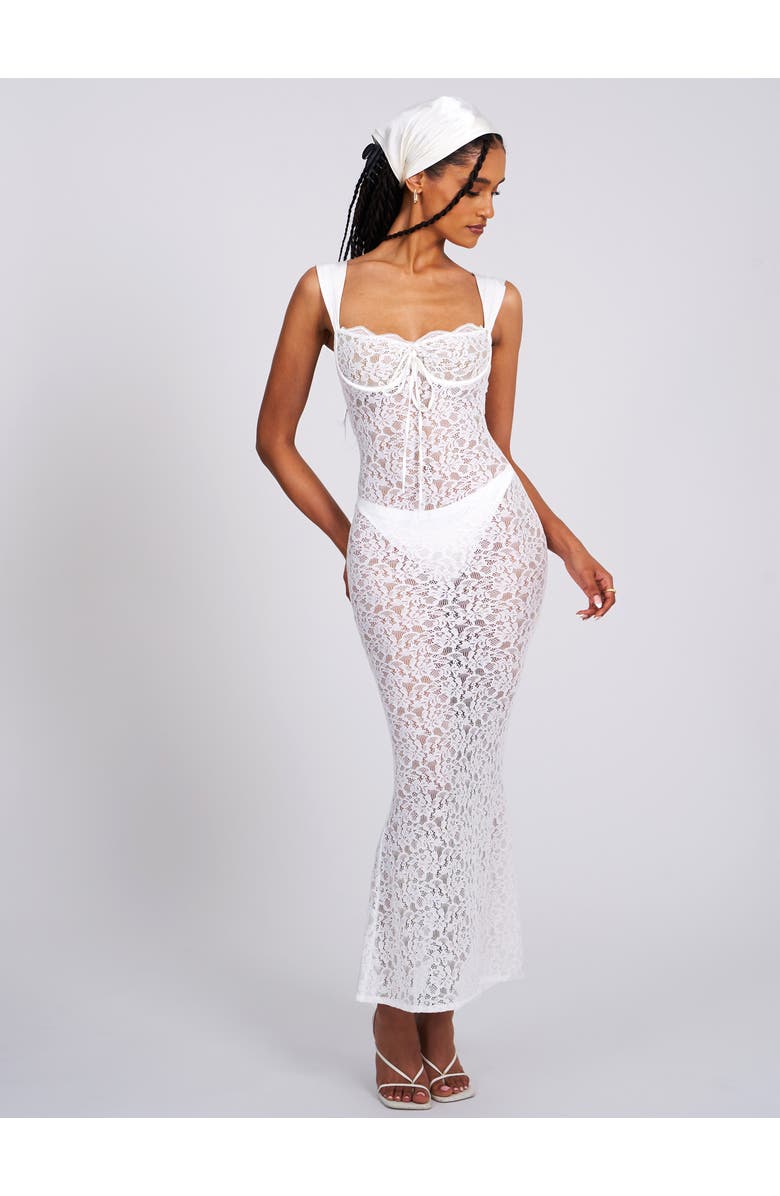 Miss Circle Veronica Lace Maxi Dress, Main, color, White