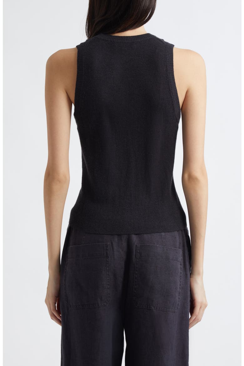 Rib Cashmere & Silk Tank, Alternate, color, DARK NIGHT LAKE
