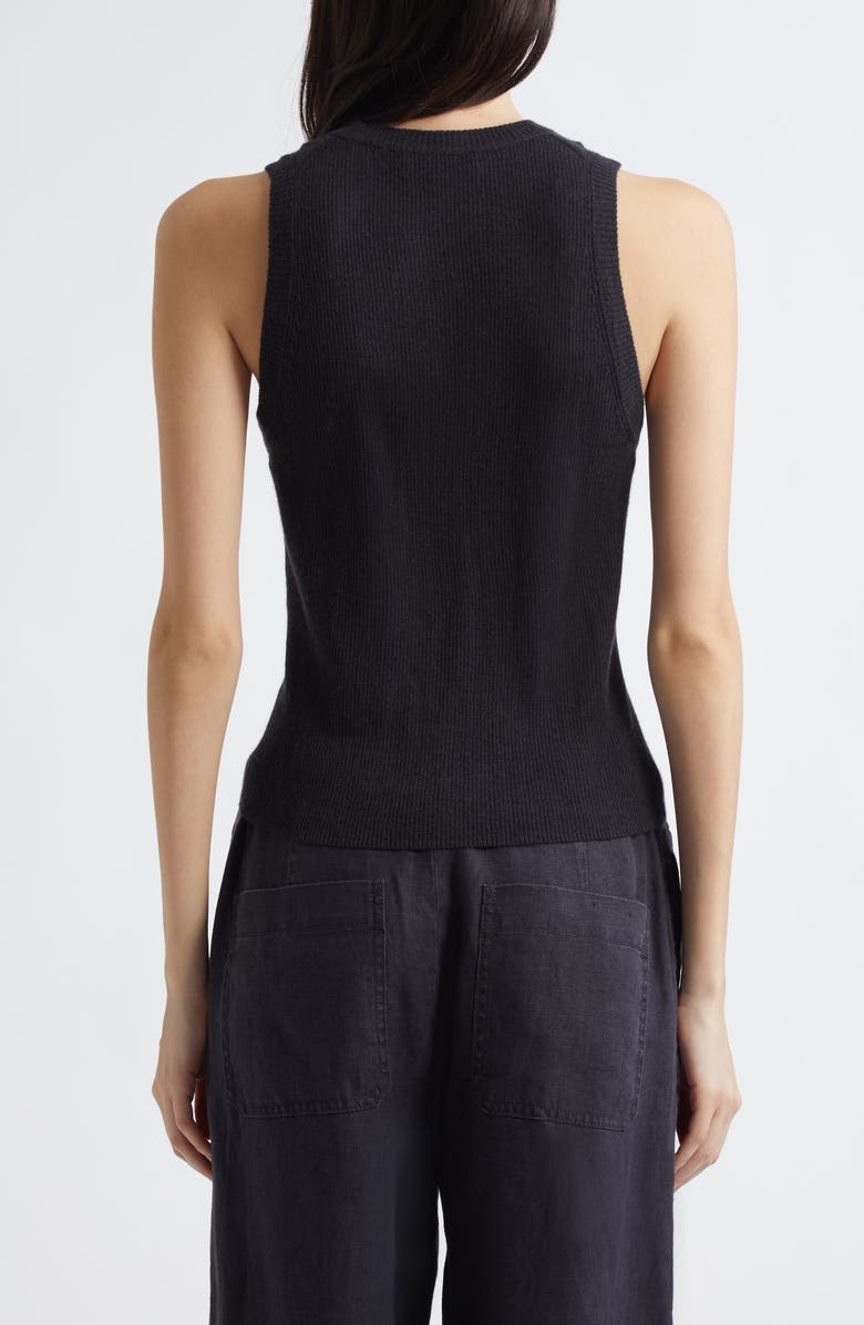 Vince Rib Cashmere & Silk Tank, Alternate, color, Dark Night Lake