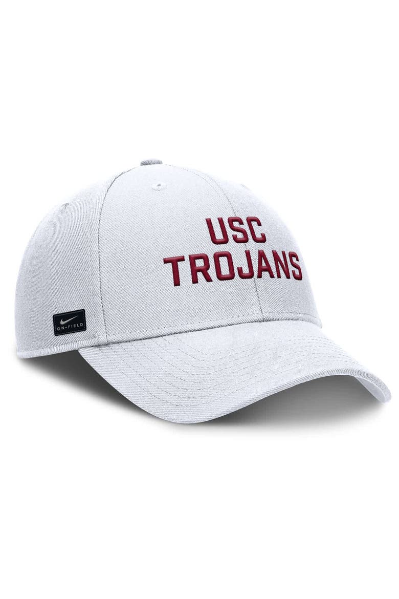 Men's Nike  White USC Trojans Rise Practice Adjustable Hat, Alternate, color, White