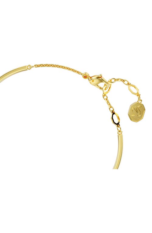 Swarovski Gold-tone Hyperbola Heart Bangle Bracelet In Pink