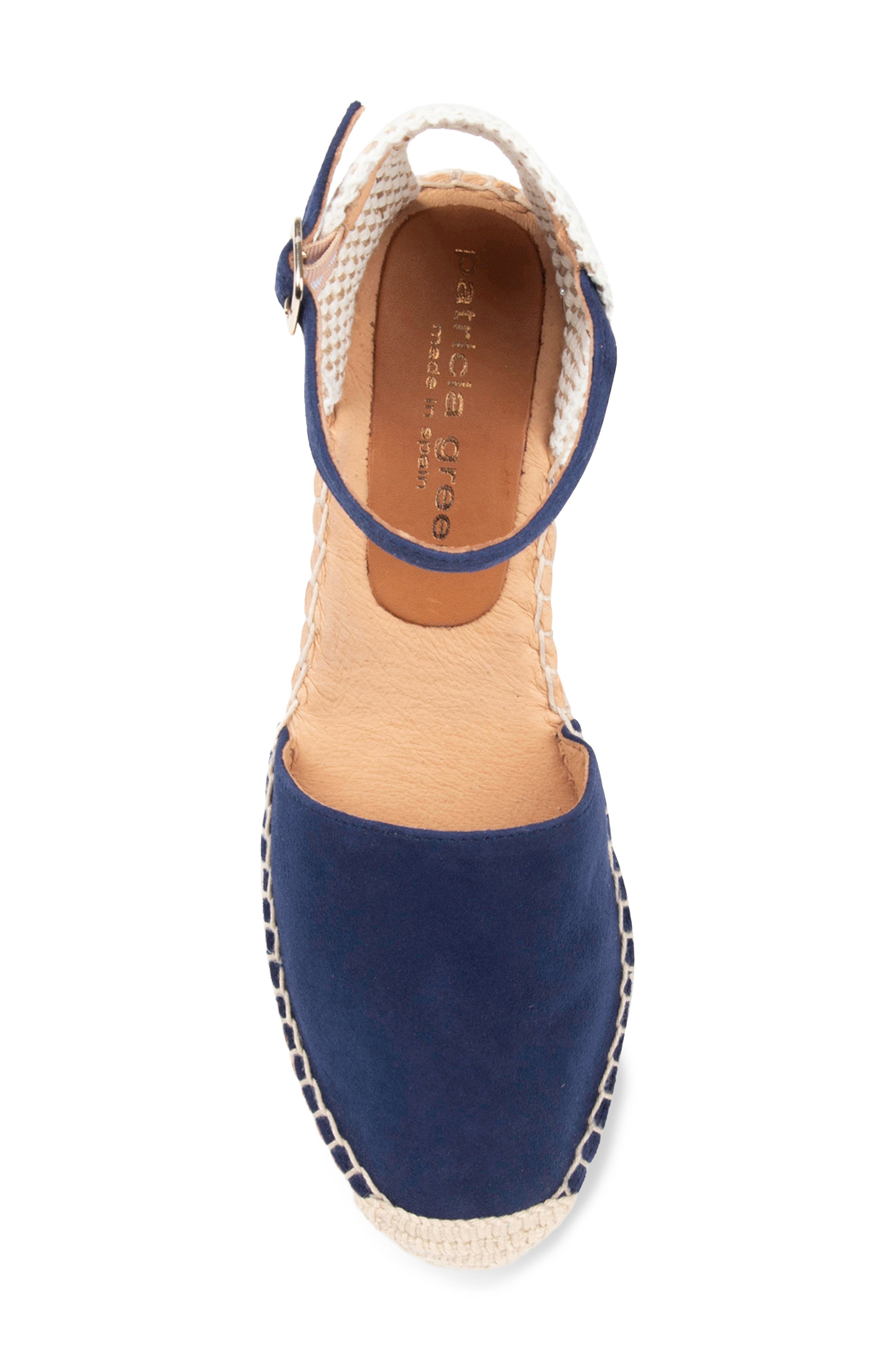 Sahara Ankle Strap Espadrille Wedge, Alternate, color, NAVY SUEDE