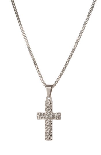 Eye Candy Los Angeles Elliot Cross Pendant Necklace In Silver
