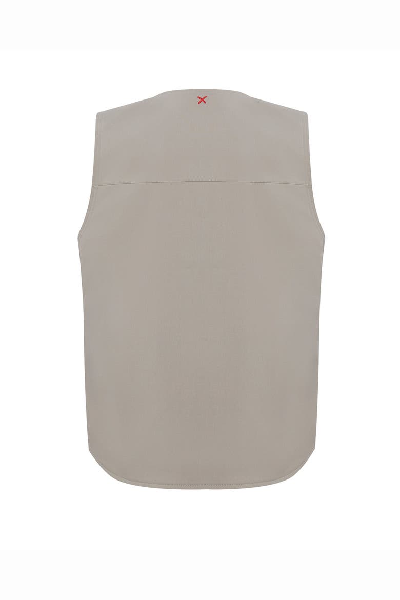 Cotton Woven Vest With Zip Detail, Alternate, color, BEIGE