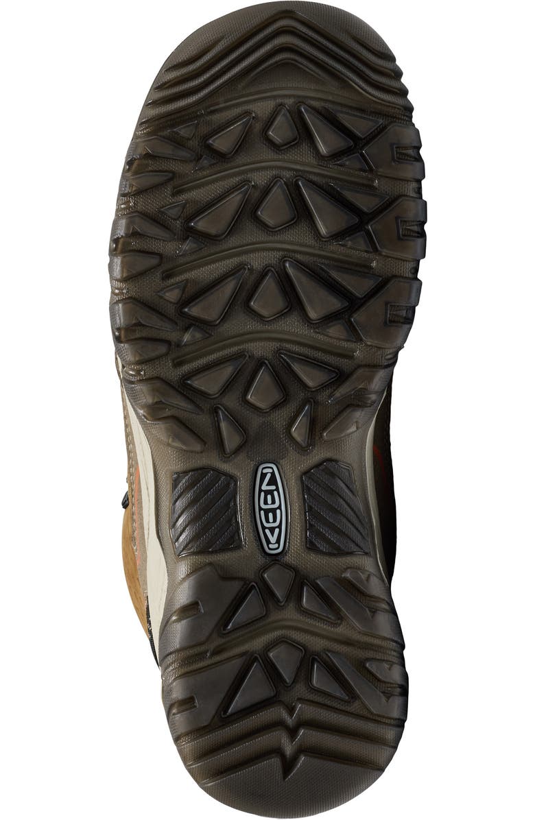 KEEN Targhee IV Mid Waterproof Hiking Boot, Alternate, color, Coyote/ Gold Flame