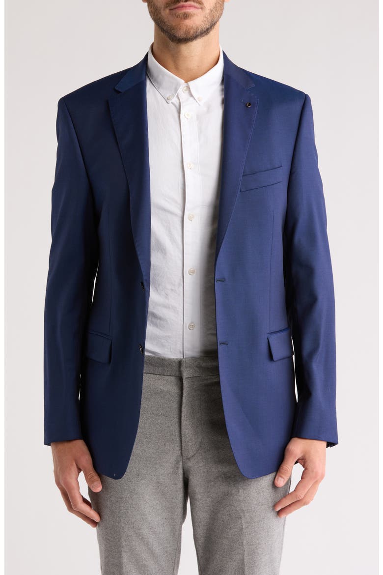 Notch Lapel Virgin Wool Sport Coat, Main, color, BLUE
