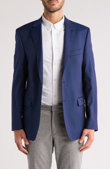 Digel Notch Lapel Virgin Wool Sport Coat In Blue