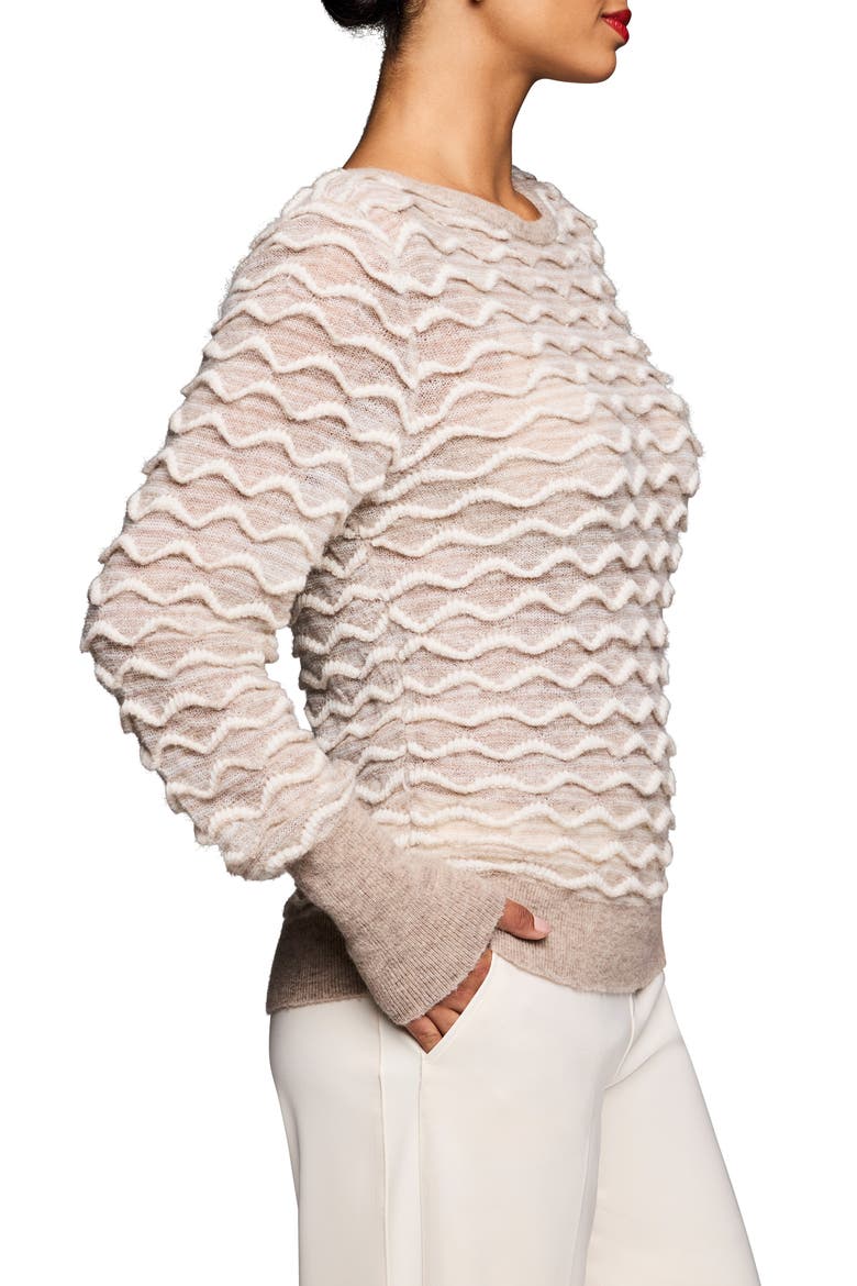 Wave Wool & Alpaca Blend Sweater, Alternate, color, CREAM MULTI