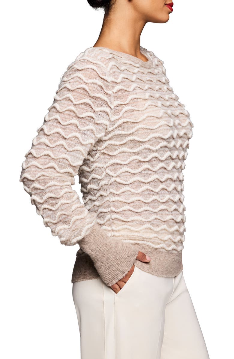 NIC+ZOE Wave Wool & Alpaca Blend Sweater, Alternate, color, Cream Multi
