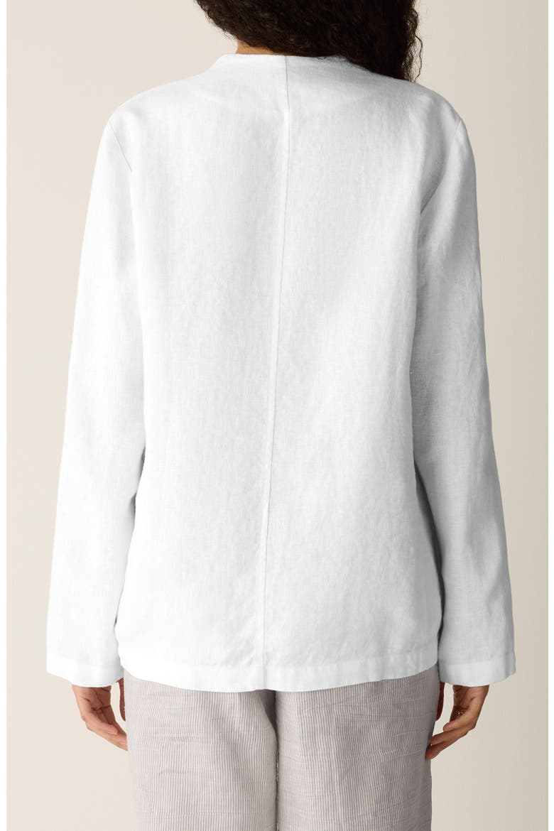 Open Front Organic Linen Jacket, Alternate, color, WHITE