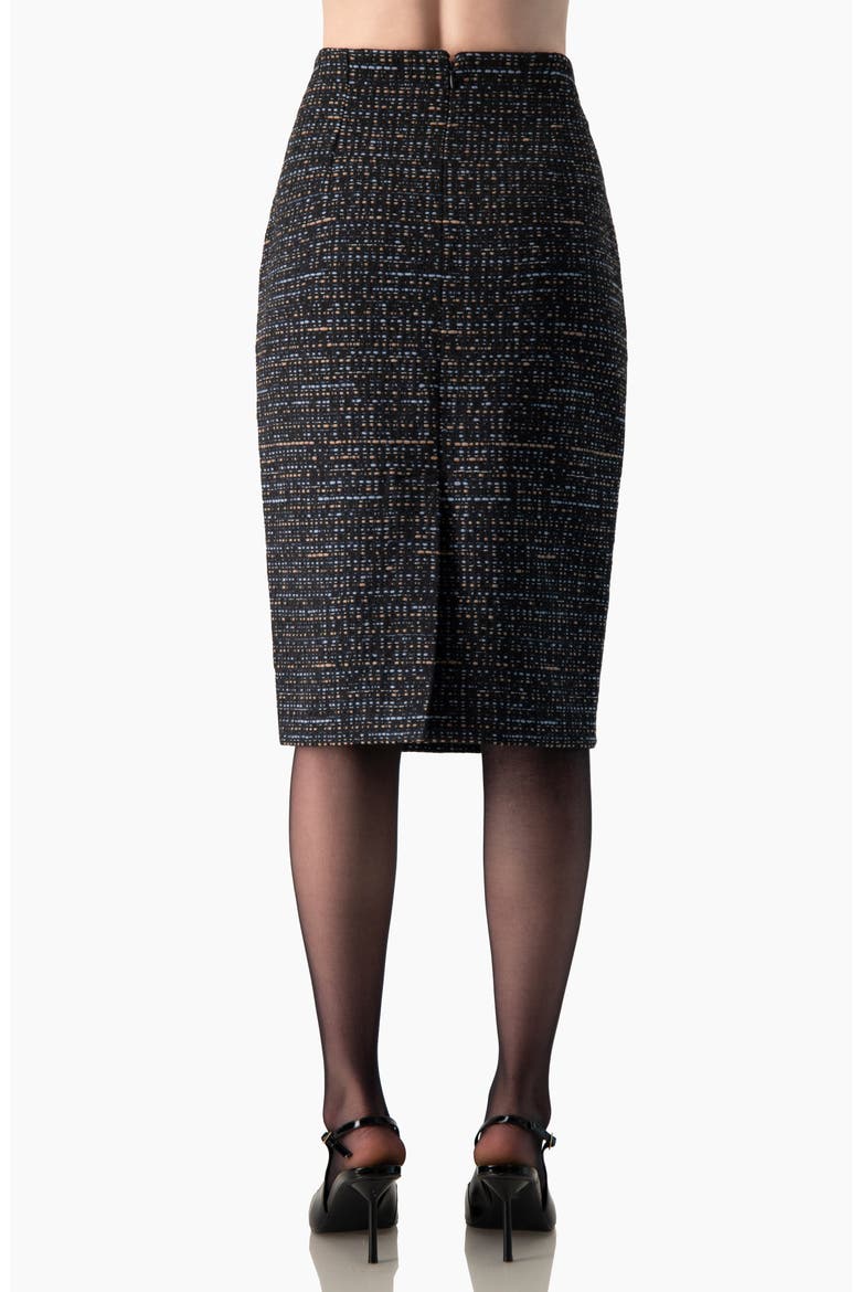 Tweed Pencil Skirt with Back Slit, Alternate, color, Navy Blue