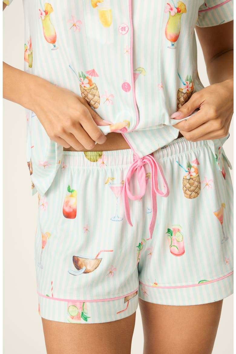 It's Five Somewhere Short Pajamas, Alternate, color, LIGHT AQUA