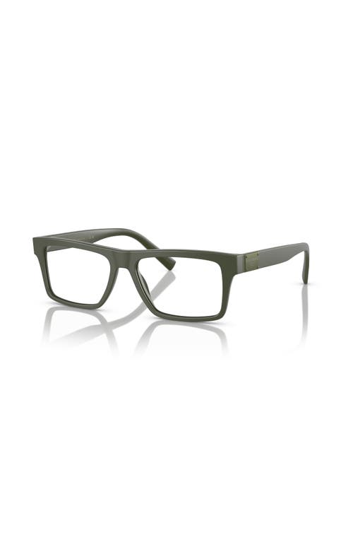 Dolce & Gabbana Dolce&gabbana 52mm Rectangle Optical Glasses In Green