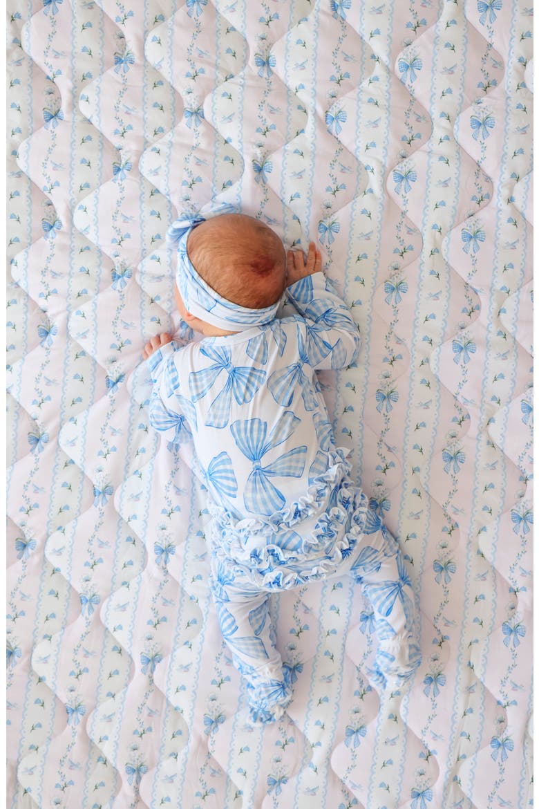 Kids' Ruffled Footie Pajamas, Alternate, color, BLUE