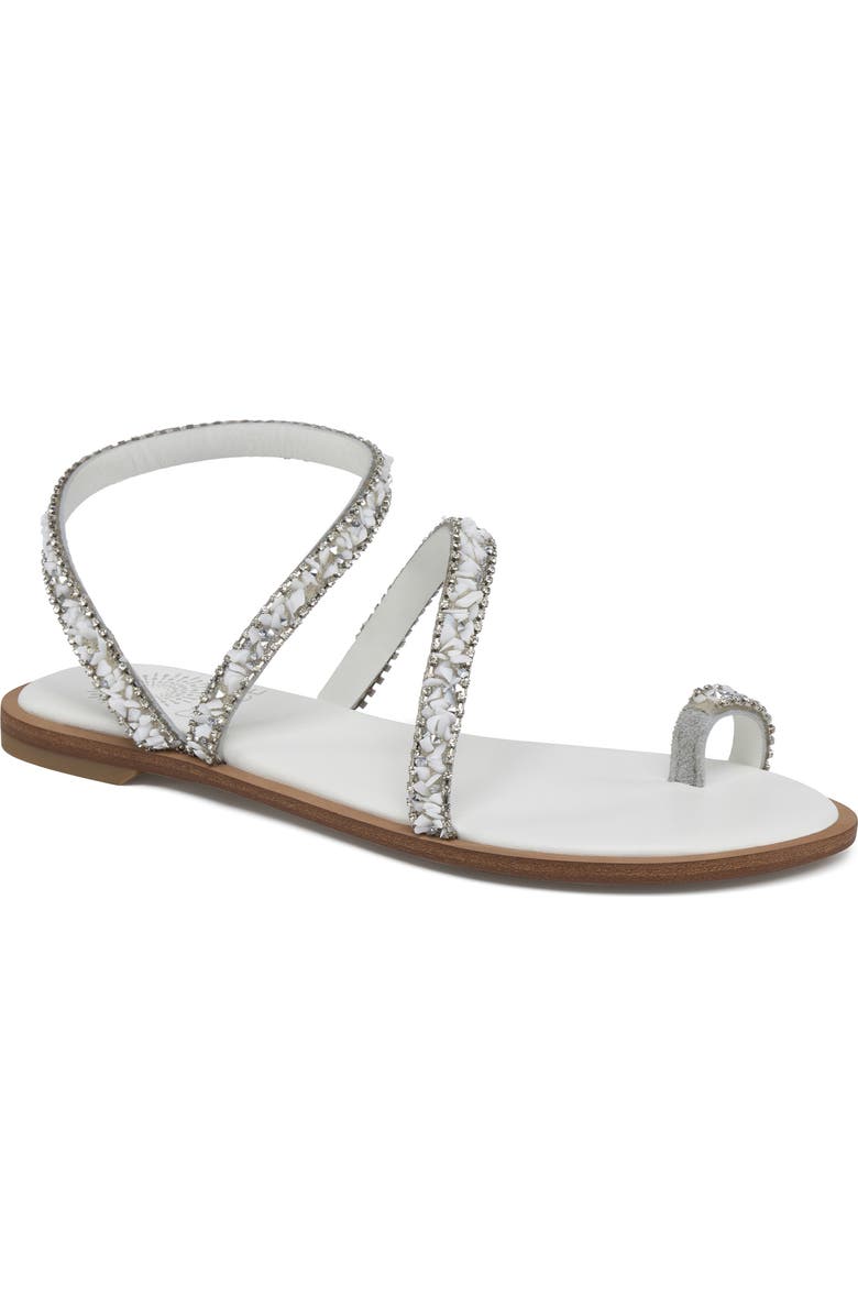 Grace Footwear Positano Crystal & Rhinestone Sandal, Main, color, White