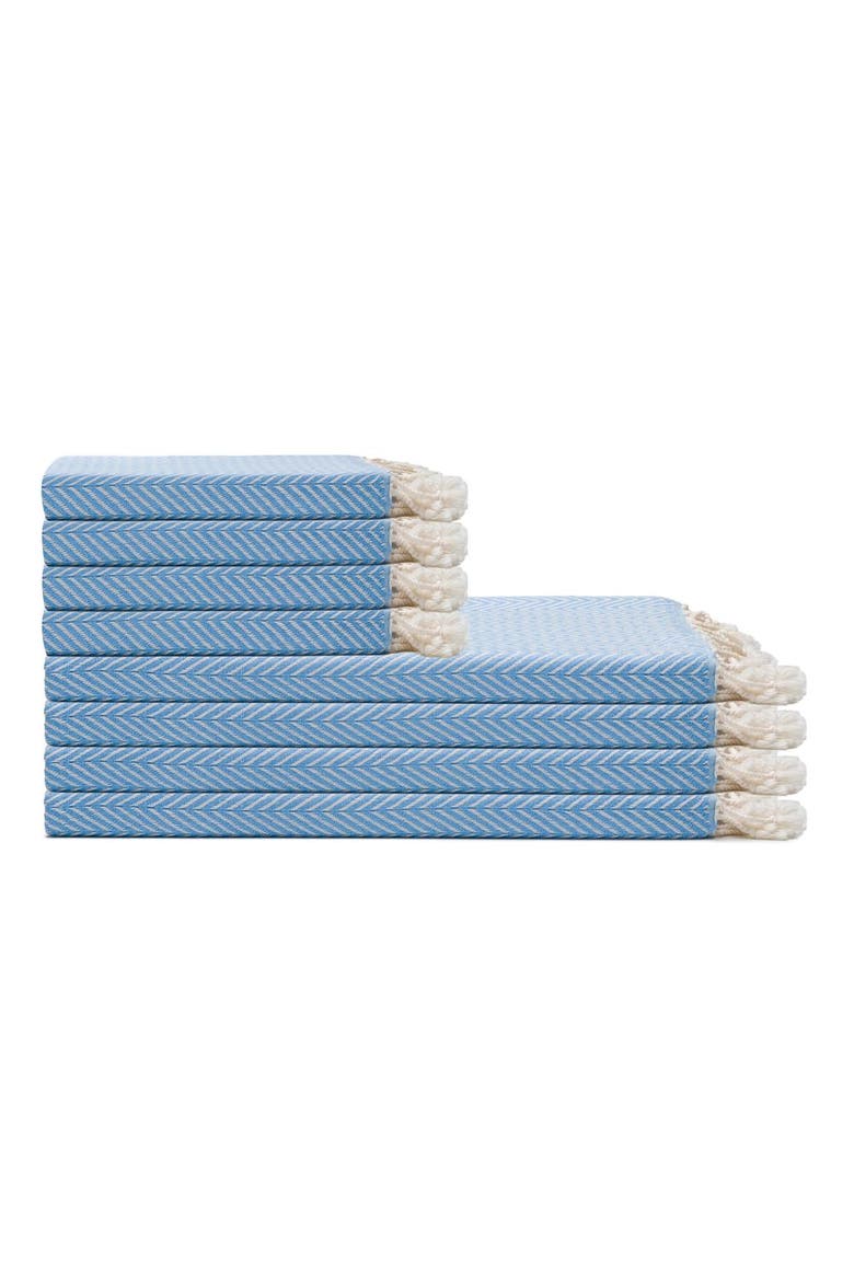 Herringbone Turkish Cotton Towel Bundle, Main, color, Sky Blue