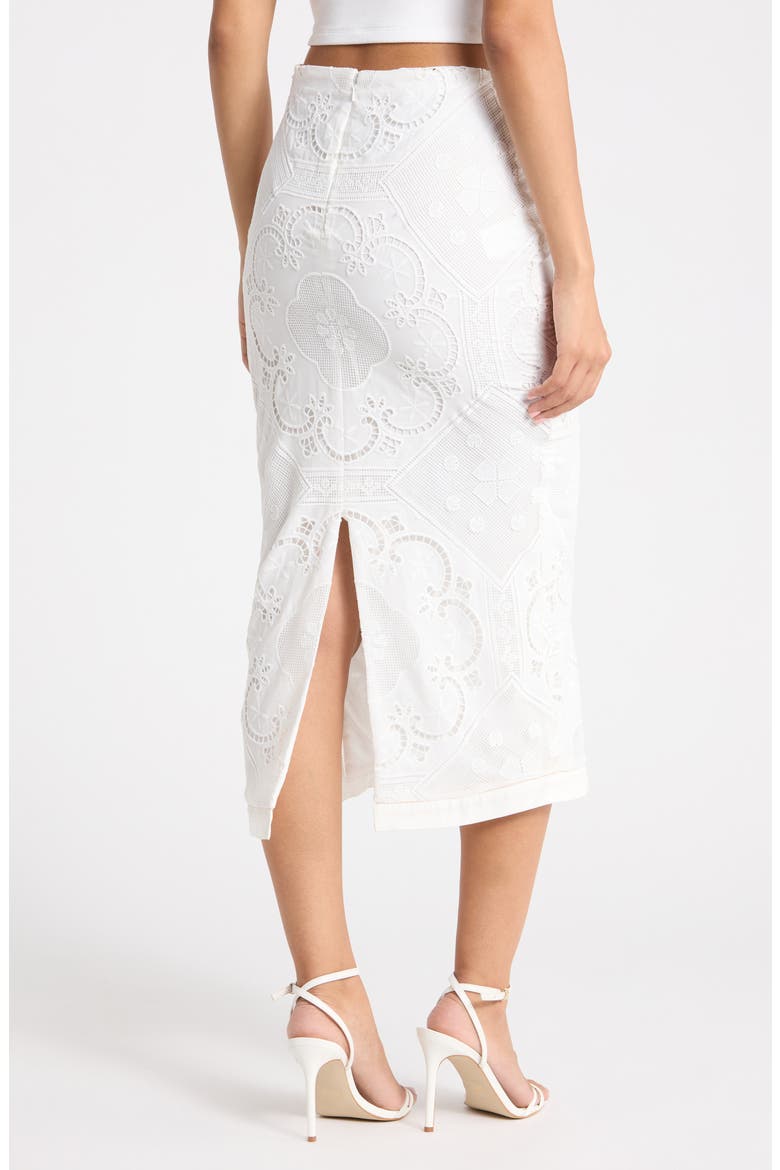 Cecilia Lace Midi Skirt, Alternate, color, WHITE