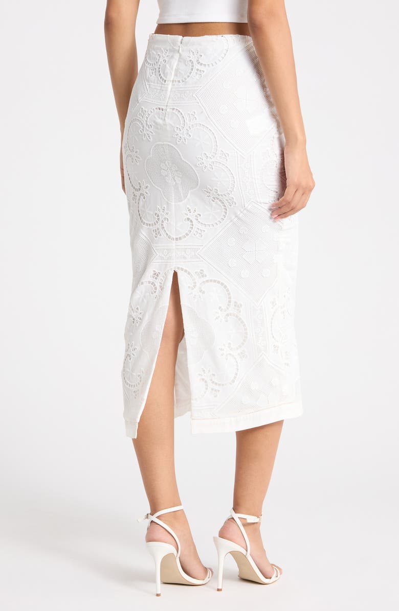 HOUSE OF CB Cecilia Lace Midi Skirt, Alternate, color, White