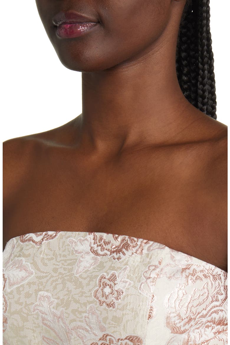 Redefine Regal Strapless Floral Jacquard Gown, Alternate, color, PALE PINK FLORAL JACQUARD