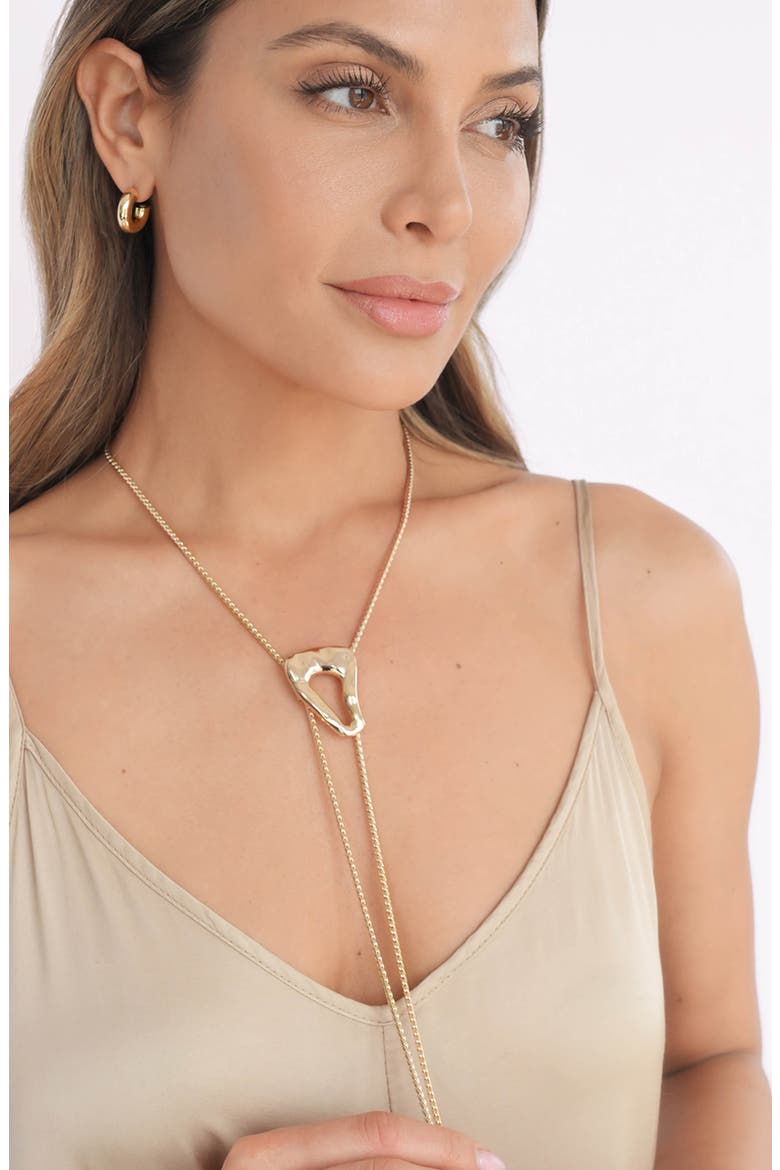 Molten Muse Bolo Necklace, Alternate, color, GOLD