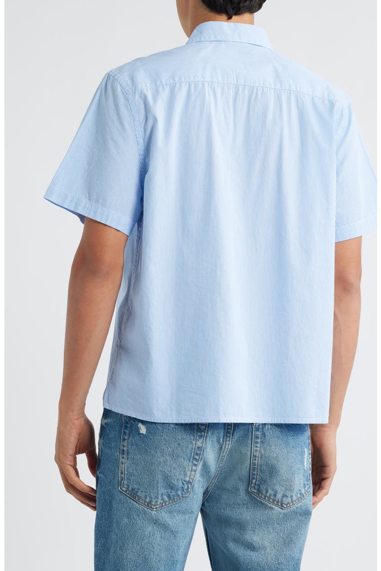 Sunflower Stripe Cotton Button-Up Shirt, Alternate, color, BLUE STRIPE